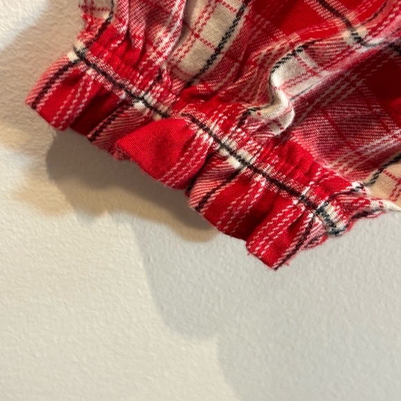 SMASH + TESS Sz S Oversized Red Plaid Long-Sleeve Flannel Ruffle Jumpsuit NEW - Picture 7 of 12